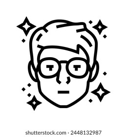 geek chic tech enthusiast line icon vector. geek chic tech enthusiast sign. isolated contour symbol black illustration