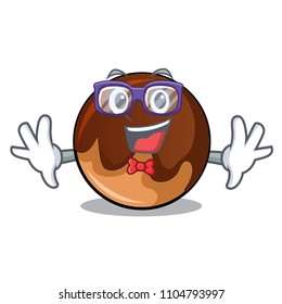 Geek chocolate donut character cartoon