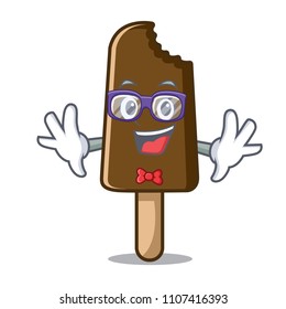 Geek chocolate ice cream character cartoon