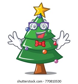 Geek Christmas Tree Character Cartoon