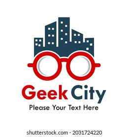 Geek city logo template illustration