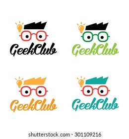 Geek club vector logo template