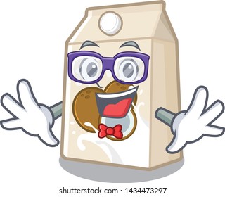 Geek coconut milk isolated with the character
