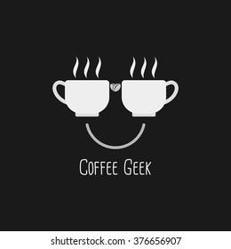 Geek coffee  Logo Vector Illustration