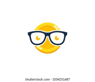 Geek Coin Icon Logo Design Element