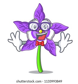 Geek columbine flower character cartoon