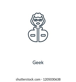 Geek concept line icon. Linear Geek concept outline symbol design. This simple element illustration can be used for web and mobile UI/UX.
