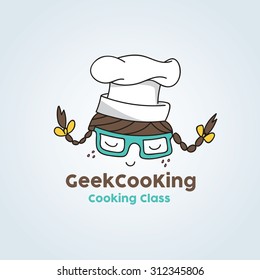 Geek cooking logo template 