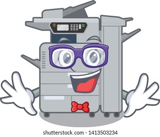 Geek copier machine isolated in the cartoon