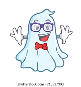 Geek cute ghost character cartoon