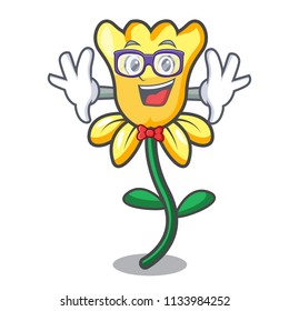 Geek daffodil flower character cartoon