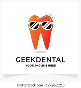 Geek Dental Logo Design Template Inspiration