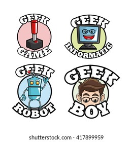 Geek design, identity concept, vector illustration