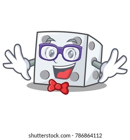 Geek dice character cartoon style