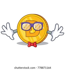 Geek Dodgecoin character cartoon style
