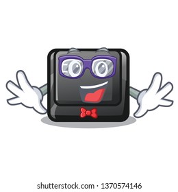 Geek E button attached to cartoon keyboard