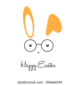 Geek Easter bunny greeting card for happy Easter.