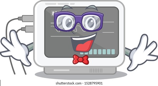 Geek ecg machine stuck the cartoon wall
