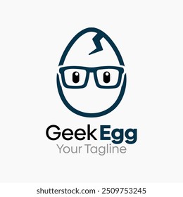 Modelo de design de logotipo de ovo geek. Bom para negócios, agência, comunidade e organização