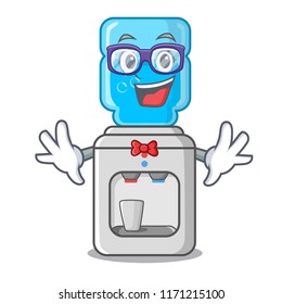 Geek electric water cooler against the cartoon