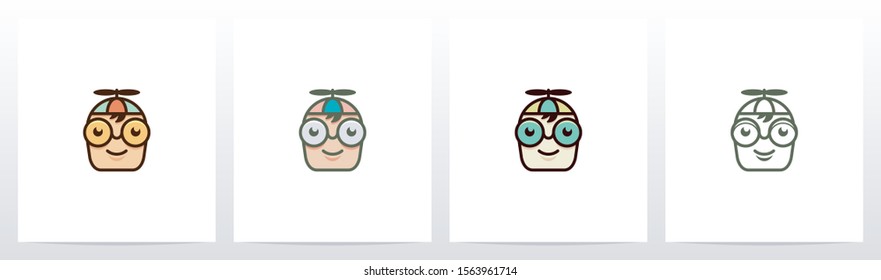 Geek Eyeglasses Kid Logo Design