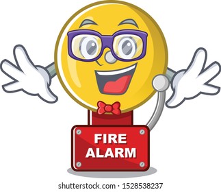 Geek fire alarm isolated with the mascot