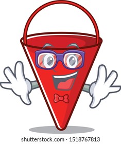 Geek fire bucket isolated with the cartoon