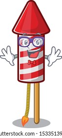 Geek fireworks rocket placed in mascot box
