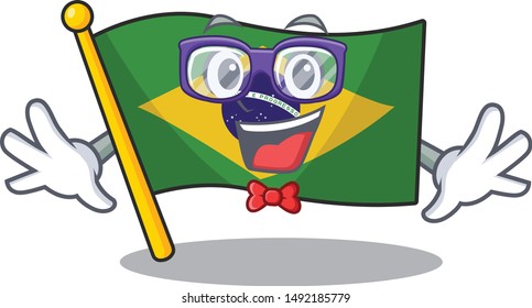 Geek flag brazil isolated with the cartoon