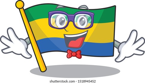 Geek flag gabon flown on mascot pole