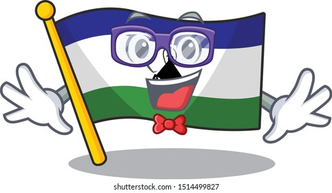 Geek flag lesotho hoisted on cartoon pole