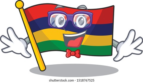 Geek flag mauritius hoisted above cartoon pole