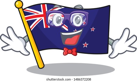Geek flag new zealand isolated on character