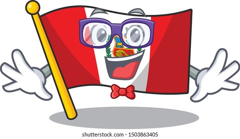 Geek flag peru character shaped on cartoon
