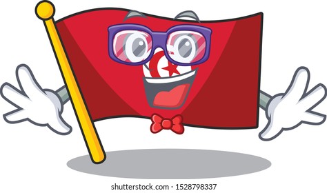 Geek flag tunisia placed above mascot table