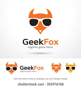 Geek Fox Logo Template Design Vector