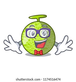 Geek fresh organic melon in the cartoon