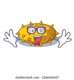 Geek fruit Kiwano the isolated on mascot