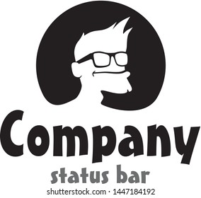 Geek funny nerd vector logo design template