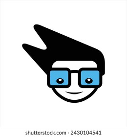 Geek game logo. In simple style
