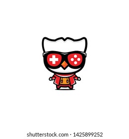 GEEK GAMER OWL DESIGN VECTOR