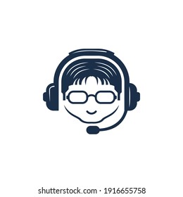 Geek Gaming Icon Logo Design Concept.