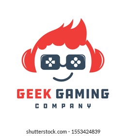 Geek Gaming Logo design vector
