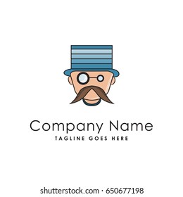 geek genius icon logo template