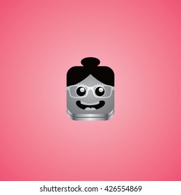 geek girl avatar portrait theme vector art illustration