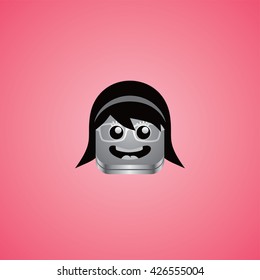 geek girl avatar portrait theme vector art illustration