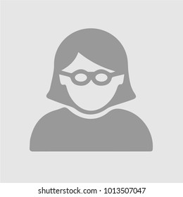 Geek girl with glasses vector icon eps 10.Simple isolated pictogram.