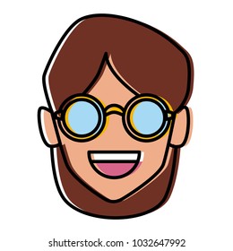 Geek girl with round frame glasses