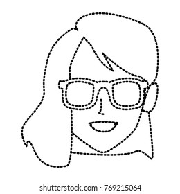 Geek girl with round frame glasses