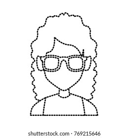 Geek girl with round frame glasses